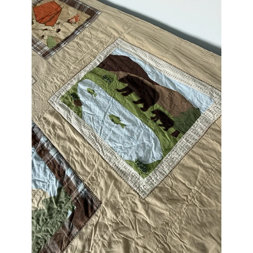 Woolrich‎ Kids Big Bear Camp Campground Quilt Comforter Lodge Twin Cotton Cabin